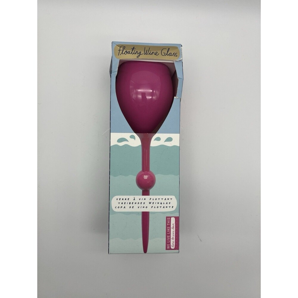 NIB Floating Acrylic Wine Glass Pink Figural Design One-Piece
